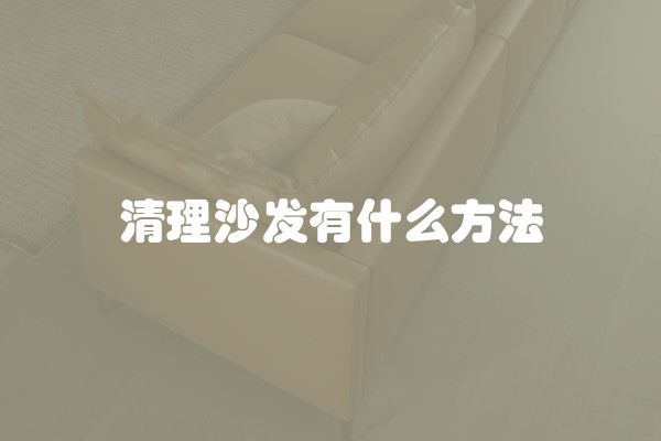 清理沙发有什么方法