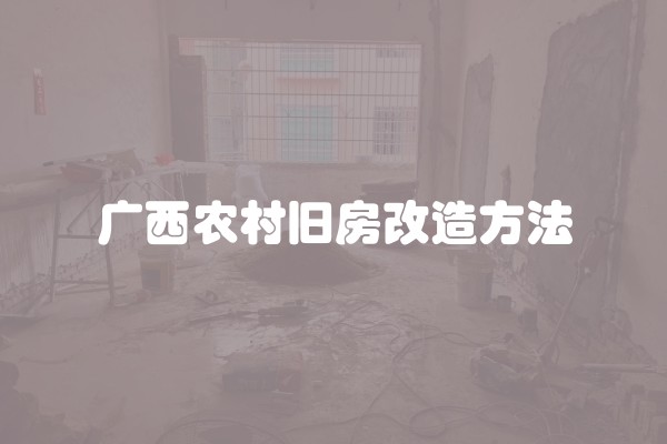 广西农村旧房改造方法