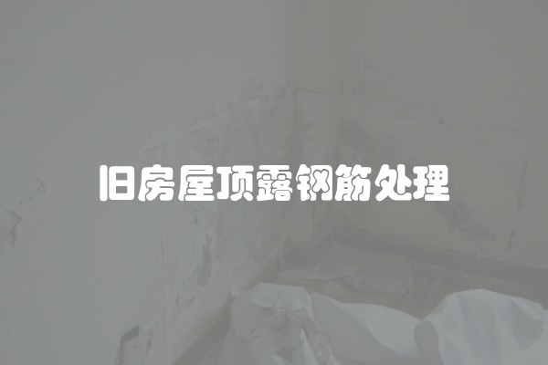 旧房屋顶露钢筋处理