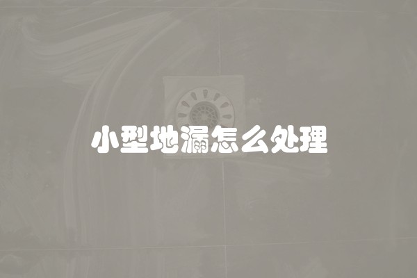 小型地漏怎么处理