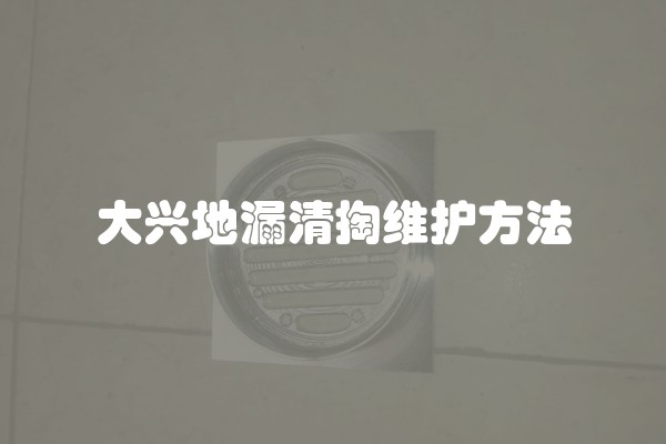 大兴地漏清掏维护方法