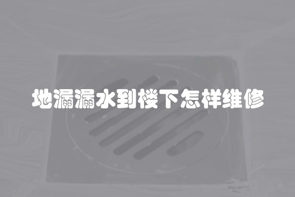 地漏漏水到楼下怎样维修