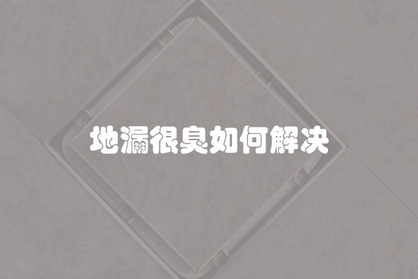 地漏很臭如何解决