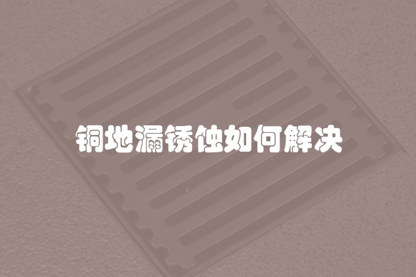 铜地漏锈蚀如何解决