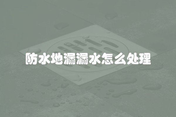 防水地漏漏水怎么处理