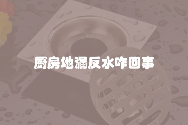 厨房地漏反水咋回事