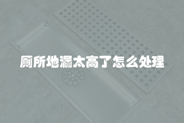 厕所地漏太高了怎么处理