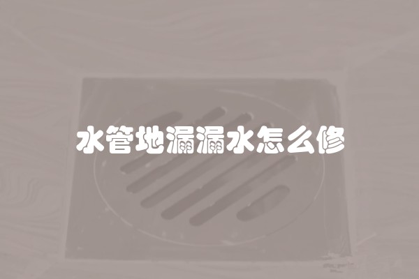 水管地漏漏水怎么修