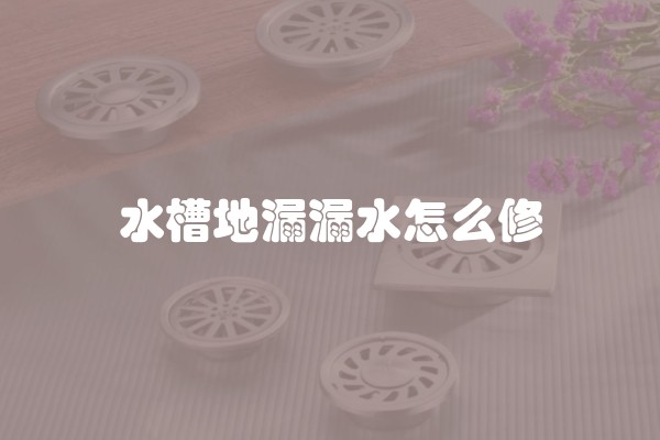 水槽地漏漏水怎么修