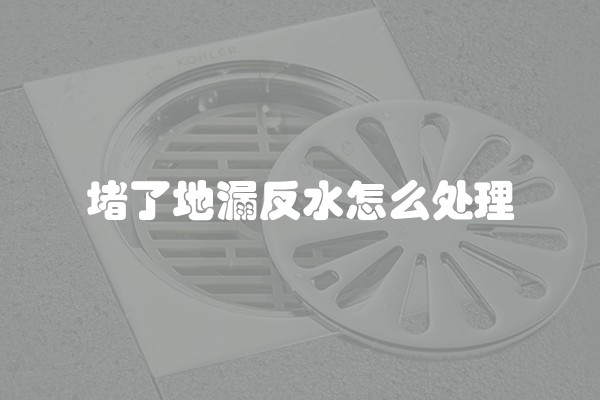 堵了地漏反水怎么处理