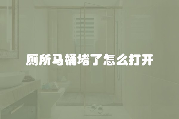 厕所马桶堵了怎么打开