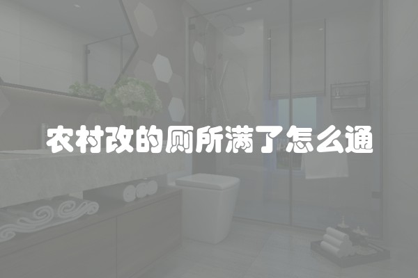 农村改的厕所满了怎么通