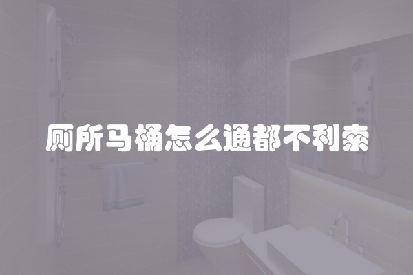 厕所马桶怎么通都不利索