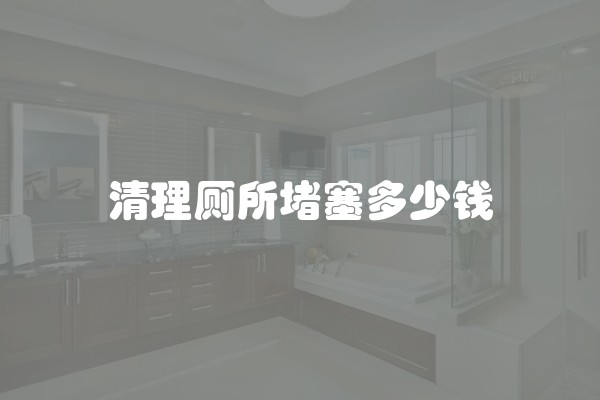 清理厕所堵塞多少钱