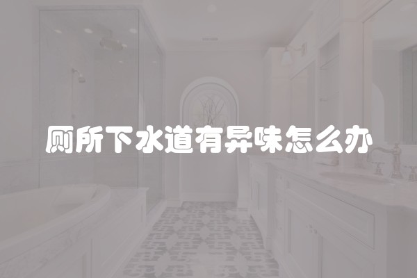 厕所下水道有异味怎么办