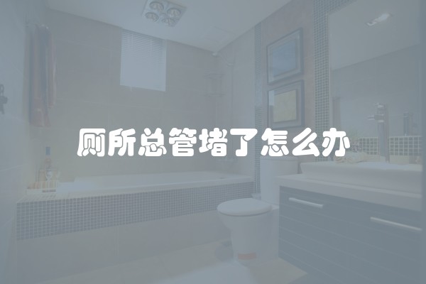 厕所总管堵了怎么办