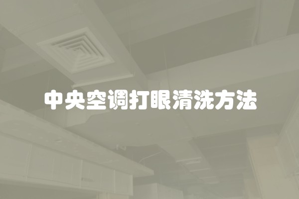 中央空调打眼清洗方法