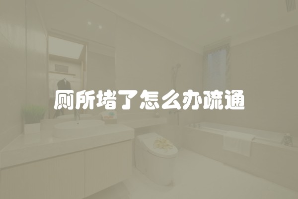 厕所堵了怎么办疏通