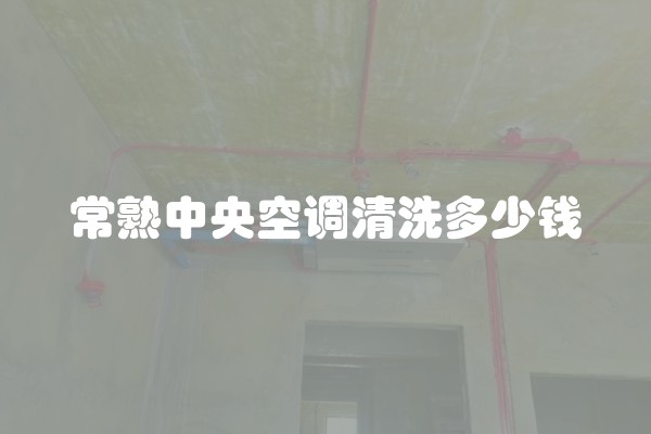 常熟中央空调清洗多少钱