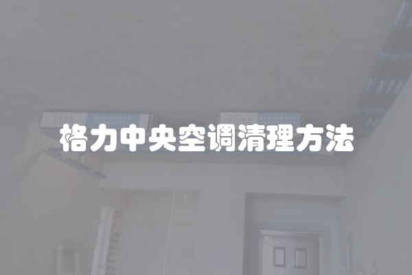 格力中央空调清理方法
