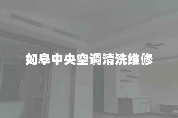 如皋中央空调清洗维修