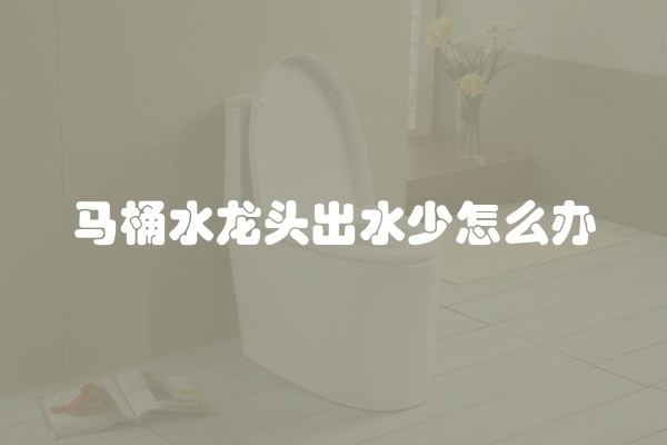 马桶水龙头出水少怎么办