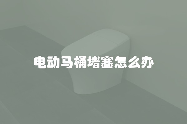 电动马桶堵塞怎么办