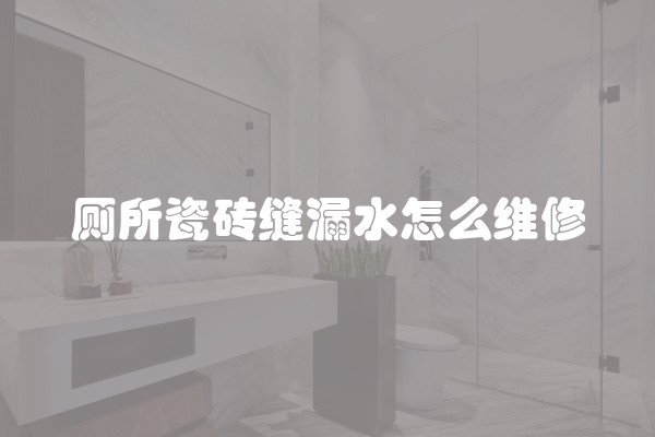 厕所瓷砖缝漏水怎么维修