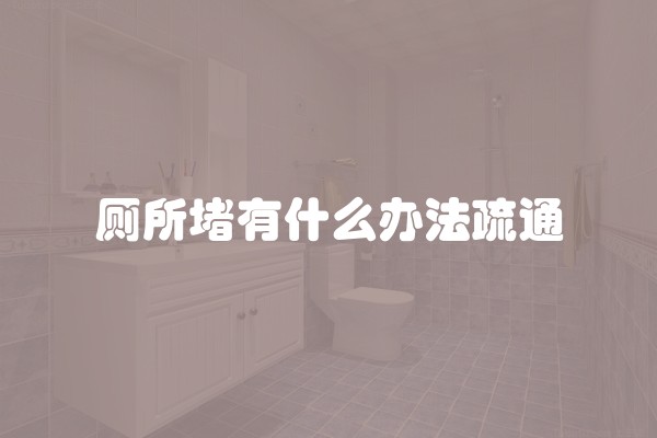厕所堵有什么办法疏通