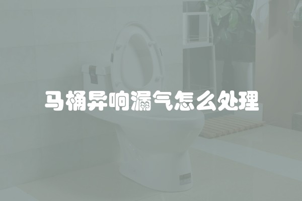 马桶异响漏气怎么处理