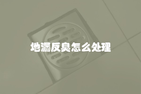 地漏反臭怎么处理