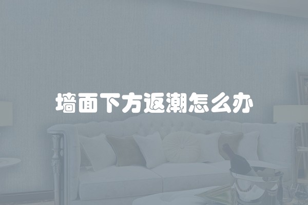 墙面下方返潮怎么办