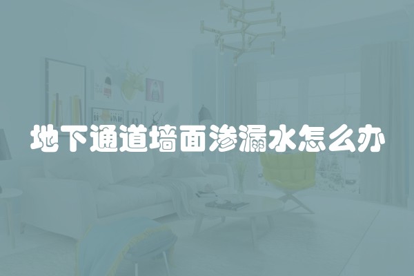 地下通道墙面渗漏水怎么办