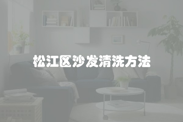 松江区沙发清洗方法