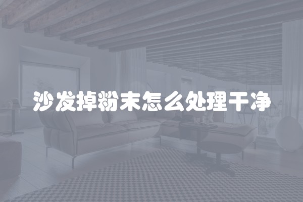 沙发掉粉末怎么处理干净
