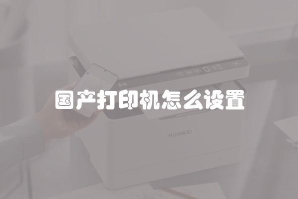 国产打印机怎么设置