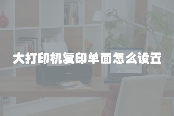 大打印机复印单面怎么设置