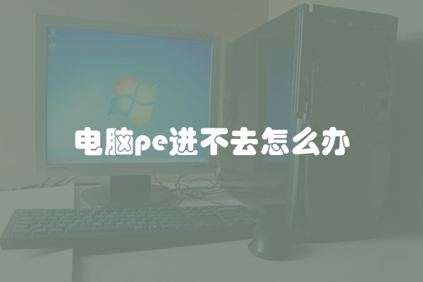 电脑pe进不去怎么办