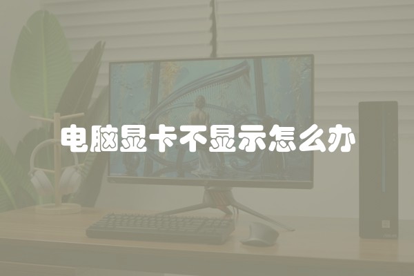 电脑显卡不显示怎么办