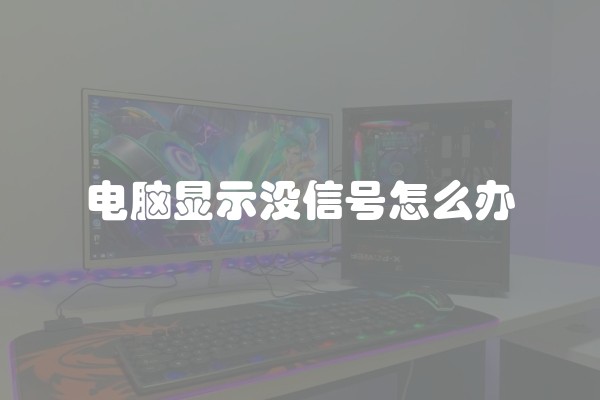 电脑显示没信号怎么办