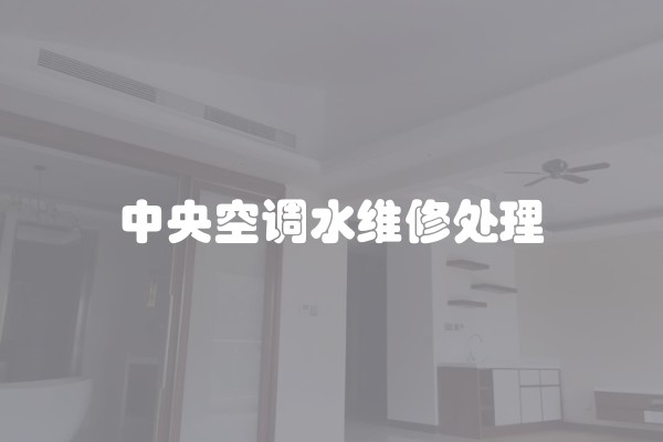 中央空调水维修处理