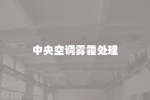 中央空调雾霾处理