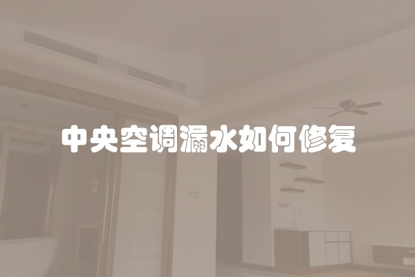 中央空调漏水如何修复