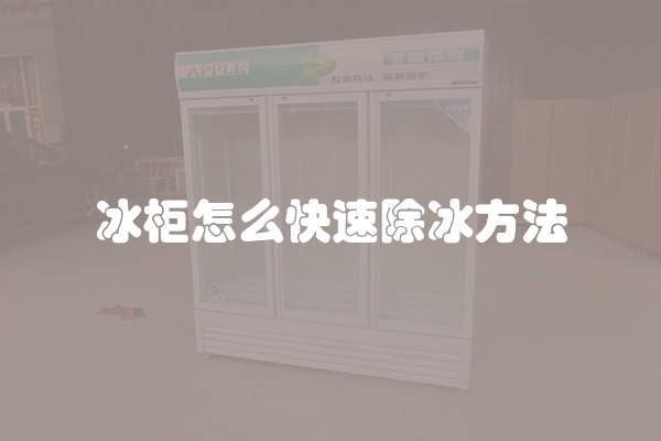 冰柜怎么快速除冰方法