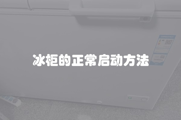 冰柜的正常启动方法