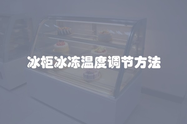 冰柜冰冻温度调节方法