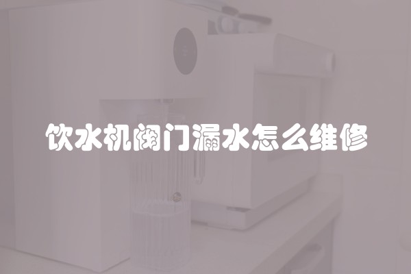 饮水机阀门漏水怎么维修