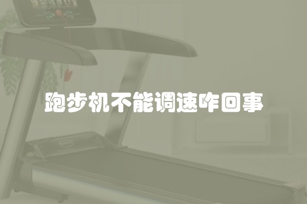 跑步机不能调速咋回事