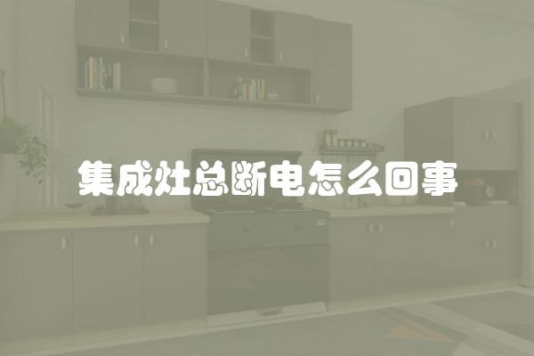 集成灶总断电怎么回事
