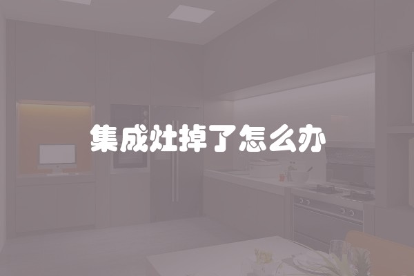 集成灶掉了怎么办